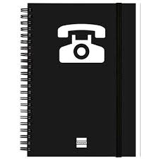 LISTIN TELEFONICO 10X15CM ESPIRAL NEGRO