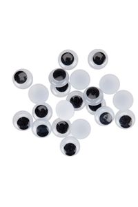 [68009900] PACK 90 OJOS MOVILES NEGRO ADHESIVOS 6MM