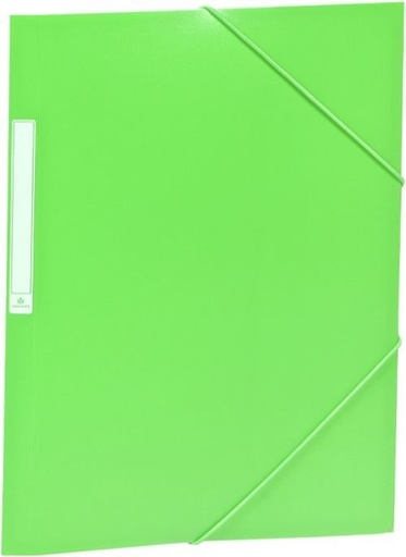 PAQ/10 CARPETAS Fº GOMAS SOLAPAS PP TRANSLUCIDO VERDE
