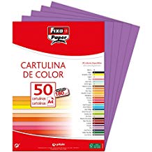 PAQ/50 CARTULINAS FIXO A4 180G. MORADO