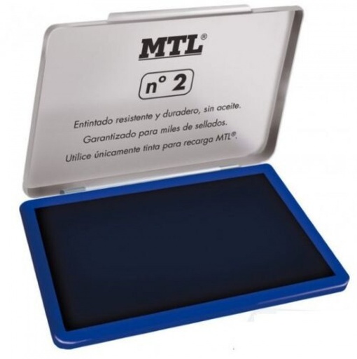 Tampon metalico nº2 azul almohadilla 109x70mm mtl