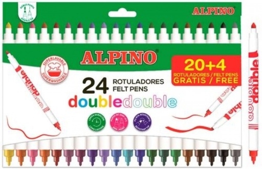[AR002058] ESTUCHE 20+4 ROTULADORES DOBLE PUNTA FINA/GRUESA ALPINO