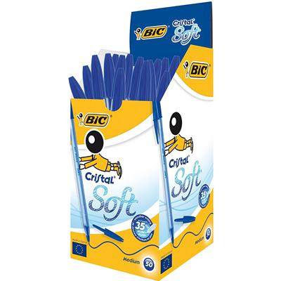C/50 BOLIGRAFO BIC CRISTAL SOFT AZUL