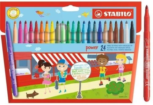 [280/24-01] ESTUCHE 24 ROTULADORES STABILO POWER PUNTA 2MM