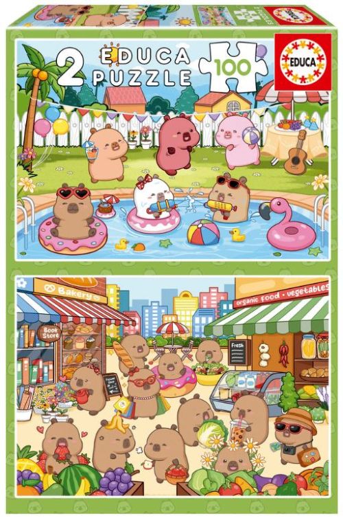 PUZZLE 2X100 PIEZAS CAPYBARAS CAPYFUN
