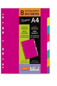 [302020] BOLSA SEPARADORES A4 EXTRA-FUERTE 8 PESTAÑAS MULTITALADRO