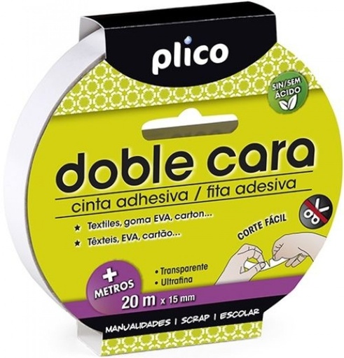 [13312] CINTA DOBLE CARA ADHESIVA 15MMX20M