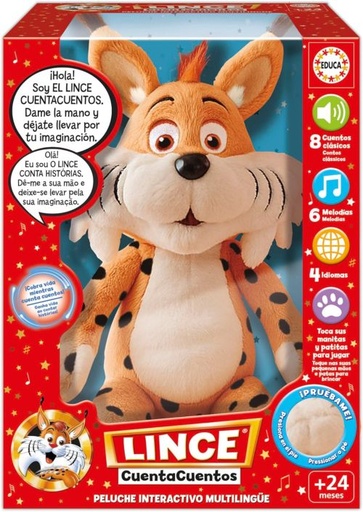 PELUCHE INTERACTIVO LINCE CUENTACUENTOS 4 IDIOMAS