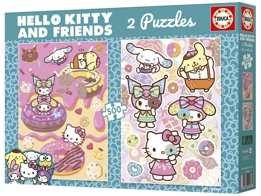 PUZZLE 2X500 PIEZAS HELLO KITTY &amp;FRIENDS