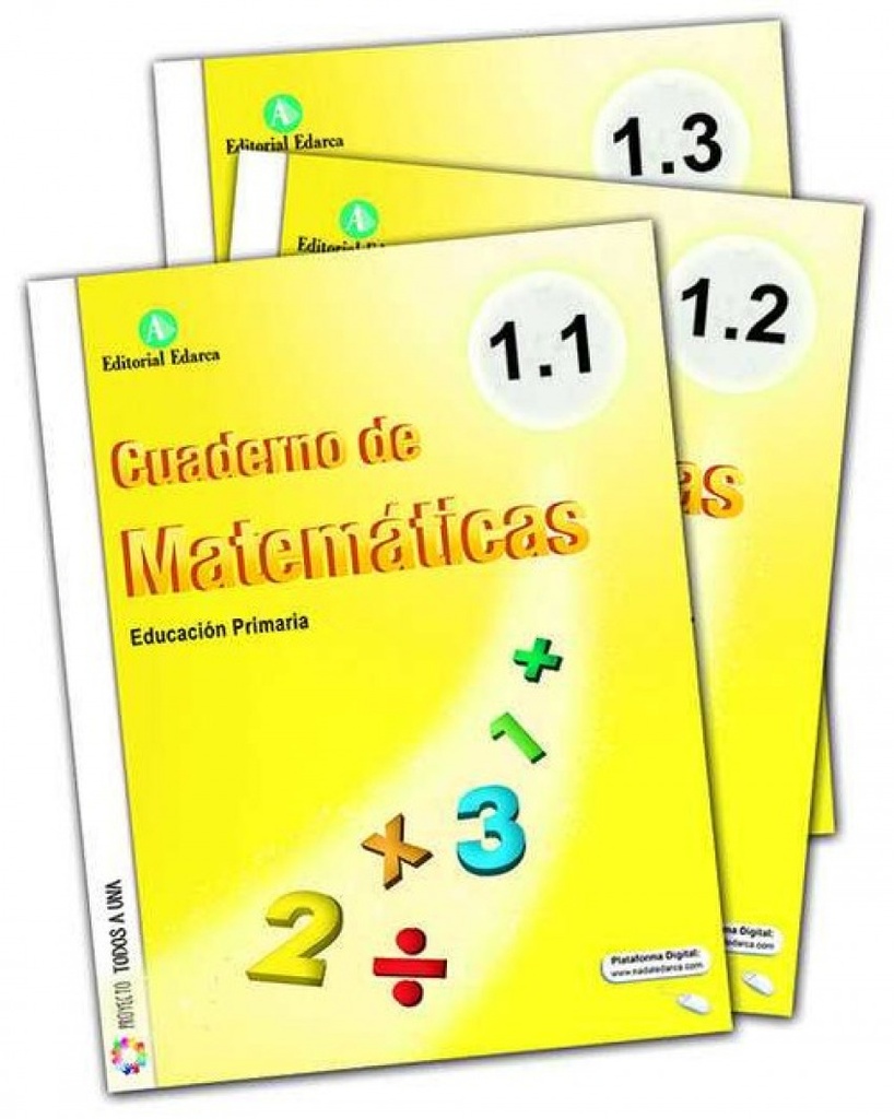 CUADERNOS DE MATEMÁTICAS 1ºPRIMARIA 3 TÍTULOS