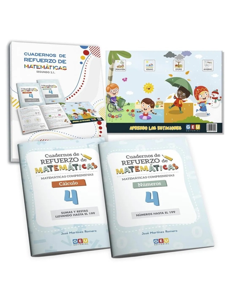 Pack cuadernos de refuerzo de matemáticas, Segundo 2.1