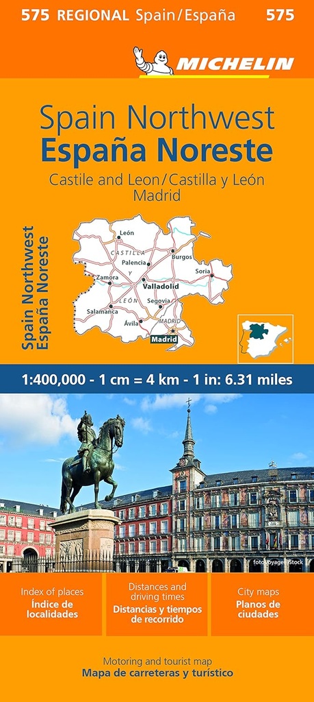 MAPA REGIONAL ESPAÑA NOROESTE - CASTILLA Y LEON, M