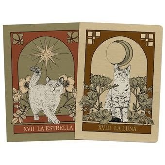 Pack 2 cuadernos cosidos tarot gatos