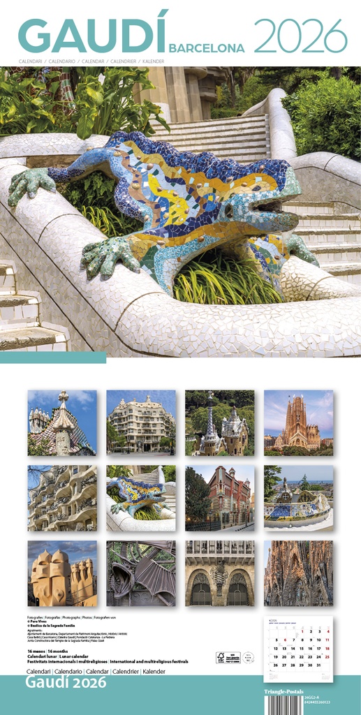 Cal. 2026 Pared (30x30 cm) Gaudí-2 A (Drac)