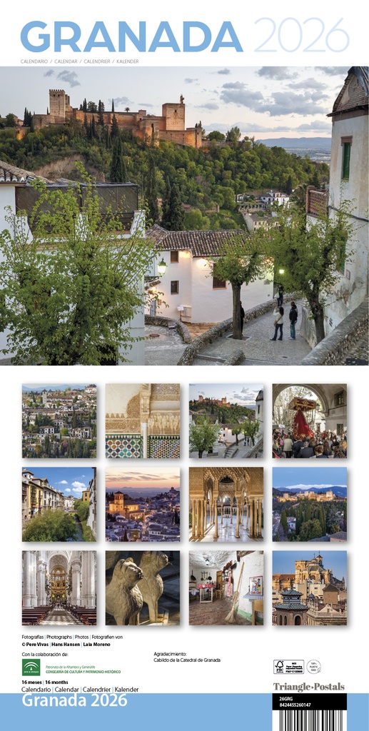 Cal. 2026 Pared (30x30 cm) Granada y la Alhambra