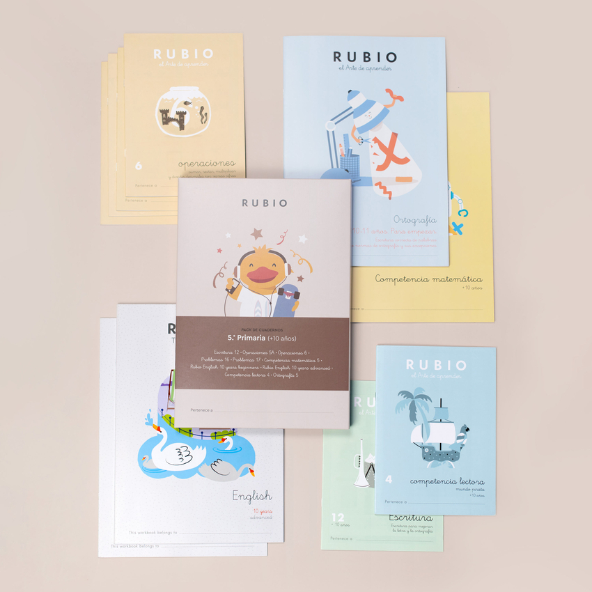 Pack de cuadernos 5.º de Primaria (+10 años)