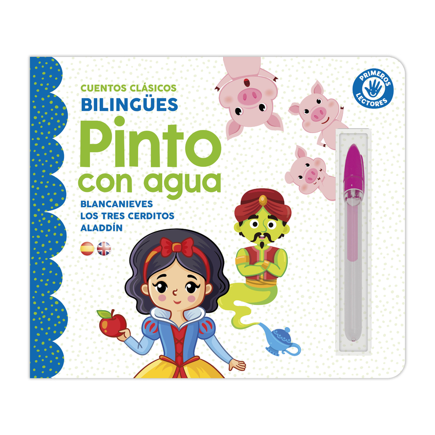 PINTO CON AGUA - CUENTOS (BLANCANIEVES, LOS TRES CERDITOS Y ALADDIN)