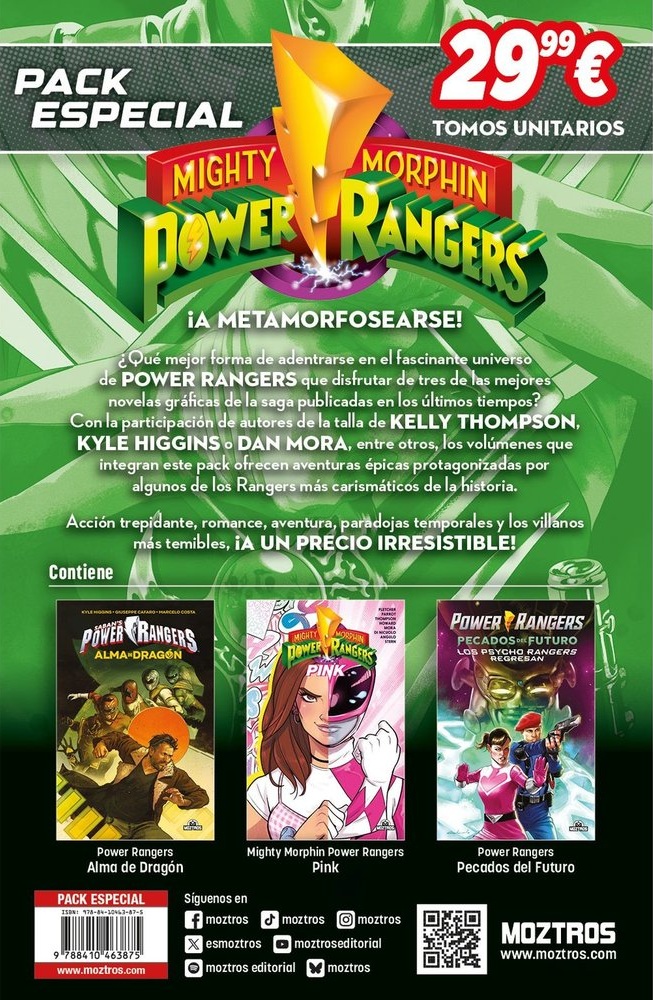 PACK ESPECIAL MIGHTY MORPHIN POWER RANGERS