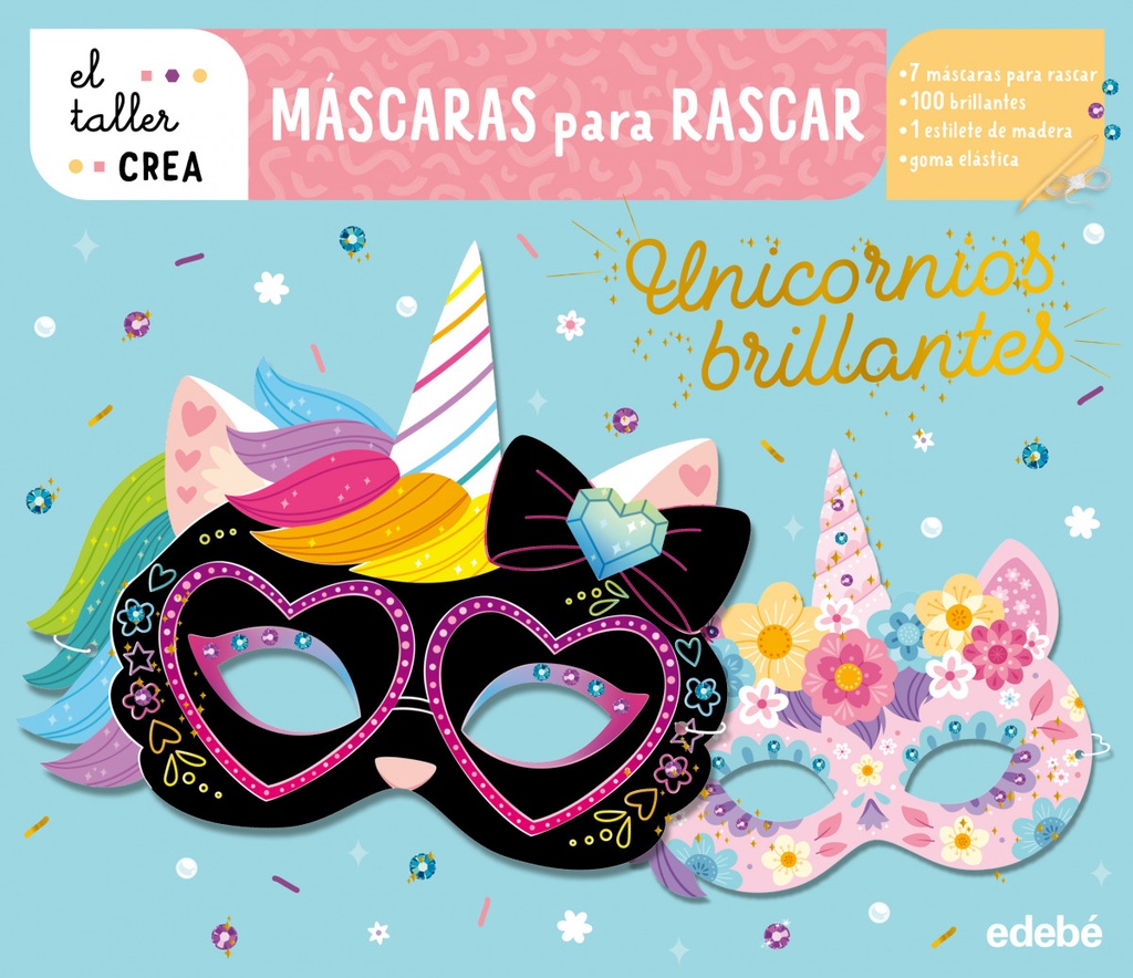MÁSCARAS PARA RASCAR. UNICORNIOS BRILLANTES