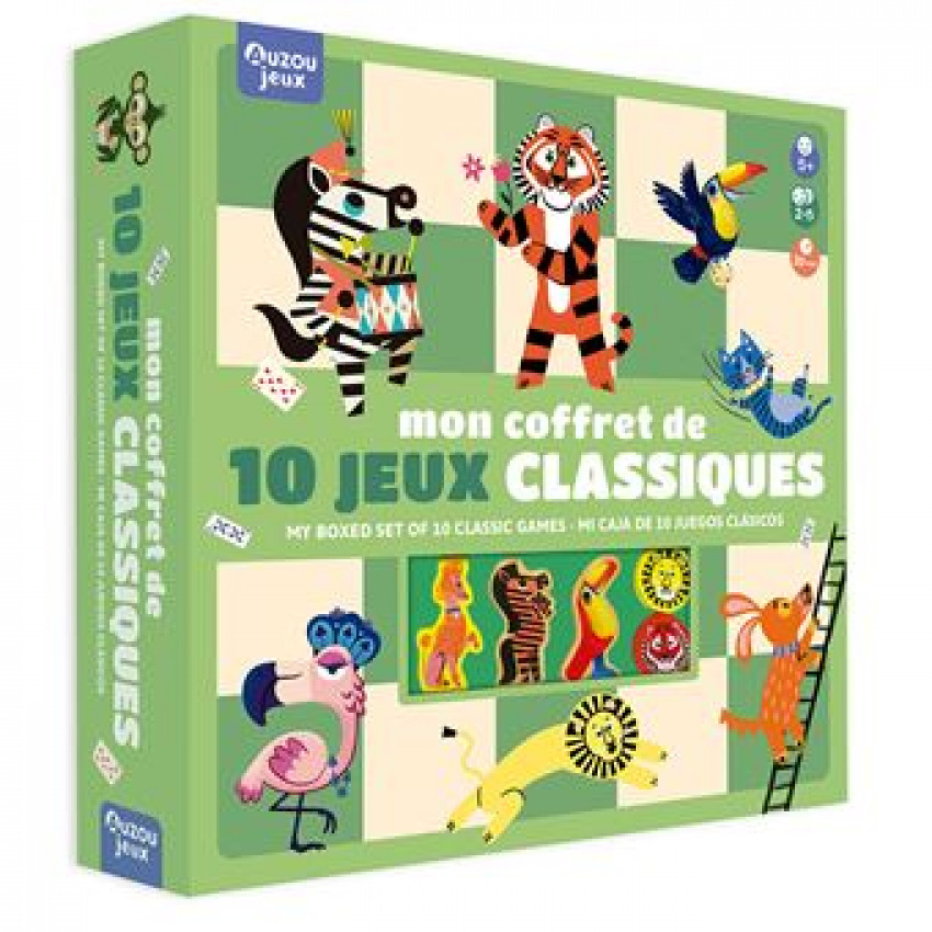 MI CAJA DE 10 JUEGOS CLASICOS. JUEGO DE MADERA
