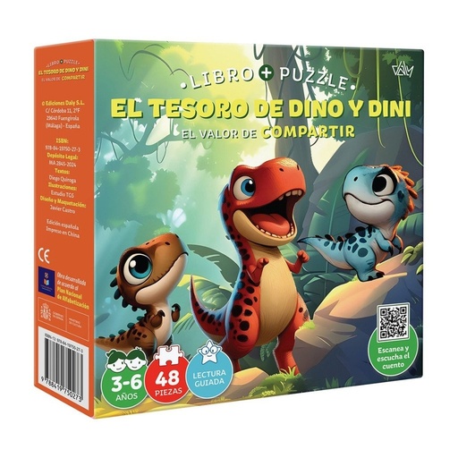 Tesoro de dino y dini.(valor compartir).libro-puzzle 48 piezas