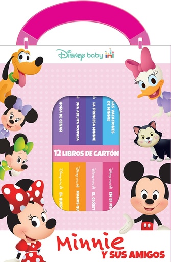 DISNEY BABY: MINNIE Y SUS AMIGOS - MI PRIMERA BIBLIOTECA - 12 LIBROS DE CARTON - PI KIDS