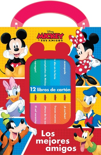 DISNEY: MICKEY Y SUS AMIGOS - LOS MEJORES AMIGOS - MI PRIMERA BIBLIOTECA - 12 LIBROS DE CARTON - PI KIDS