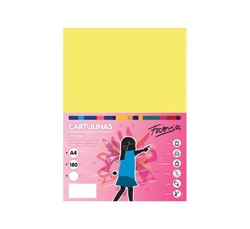 [15454] PAQ. 50H CARTULINA FABRISA 180GR A4 AMARILLO