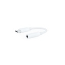 Cable Adaptador Audio USB-C/M a Jack 3.5/H, 11 cm, Blanco