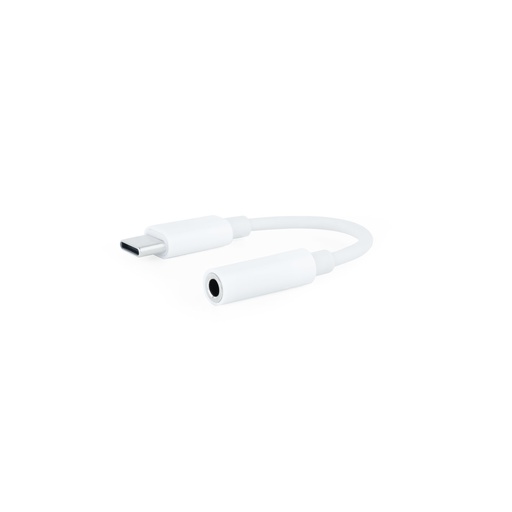 [10.24.1205-W] Cable Adaptador Audio USB-C/M a Jack 3.5/H, 11 cm, Blanco