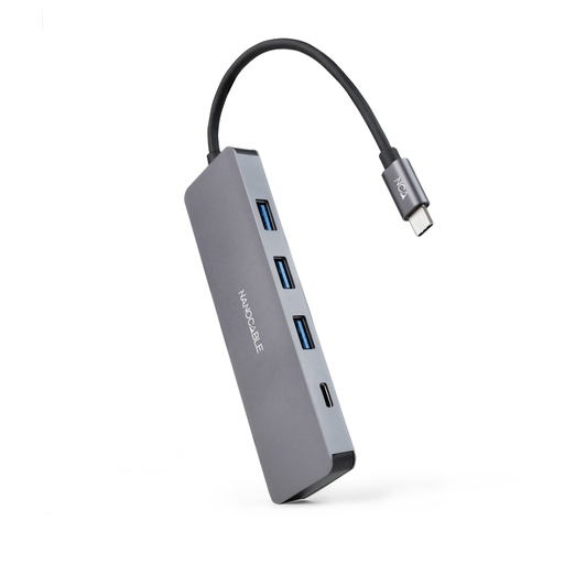 [10.16.4409] Hub USB-C a 3xUSB3.0/H + 1xUSB-C/H Aluminio 10 cm, Gris