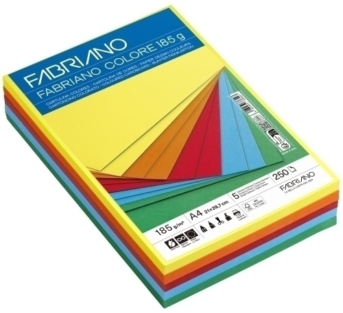 [S323A453] CARTULINA A4 FABR. 185g P/250 COL.INTEN.