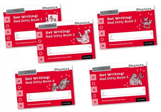 READ WRITE INC PHONICS GET WRITING! RED DITTY BOOKS 1-5 MIXED