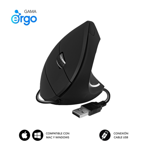 [SUBMO-EDGVU01] Ratón GLIDE VERTICAL ERGO WIRED MOUSE BLACK
