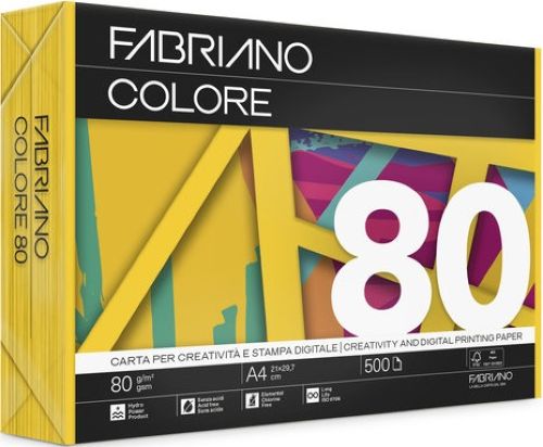 PAPEL A4 FABRIANO 80GR. AMARILLO (GIALLO) 500H ARN