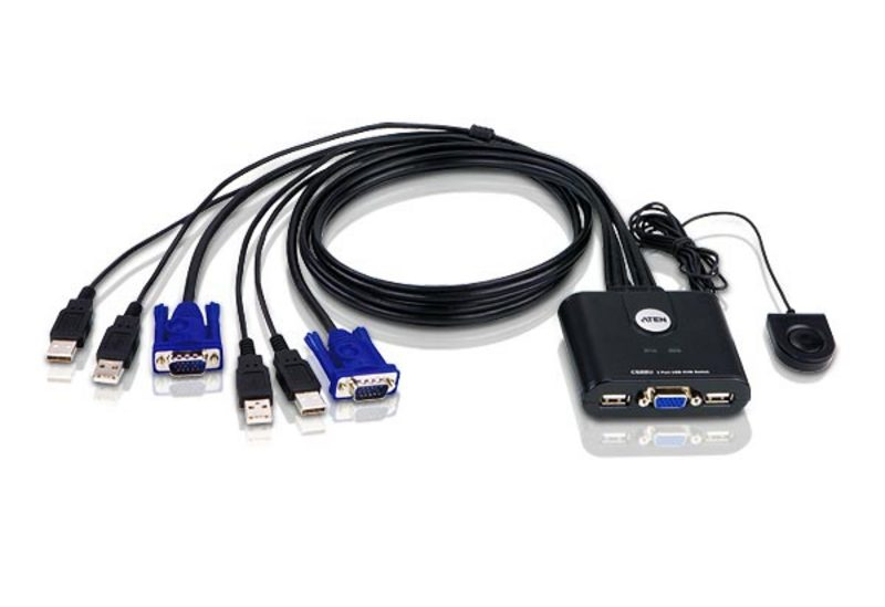CABLE ATEN DATA SWITCH KVM USB VGA NEGRO CS22U-AT