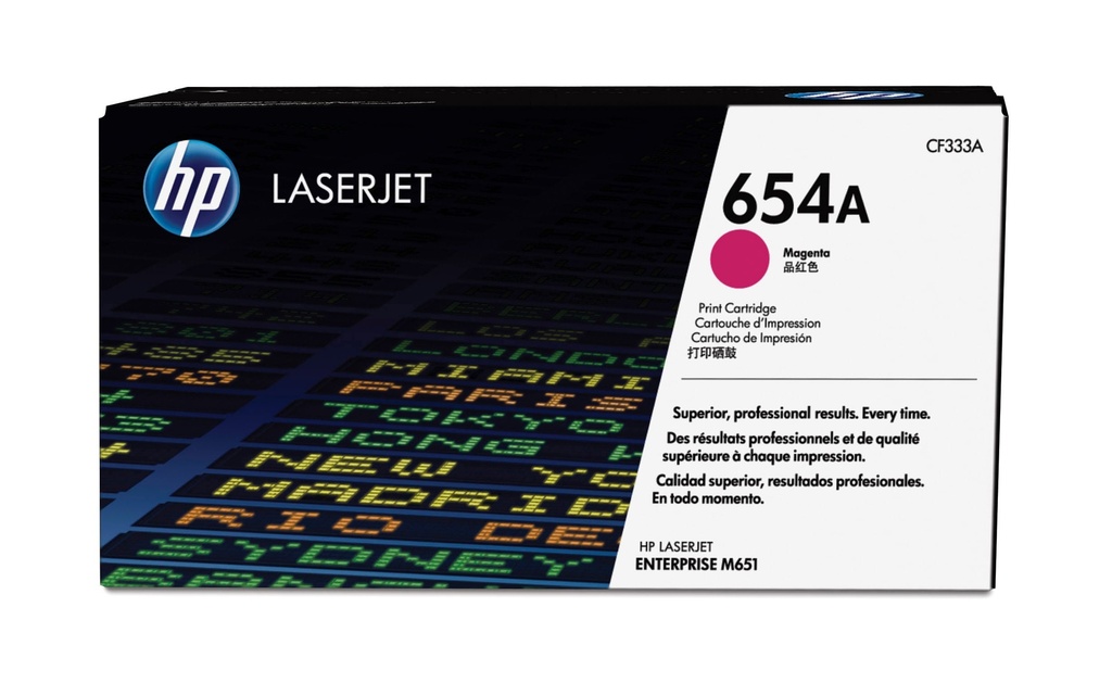 Cartucho de tóner original LaserJet 654A magenta