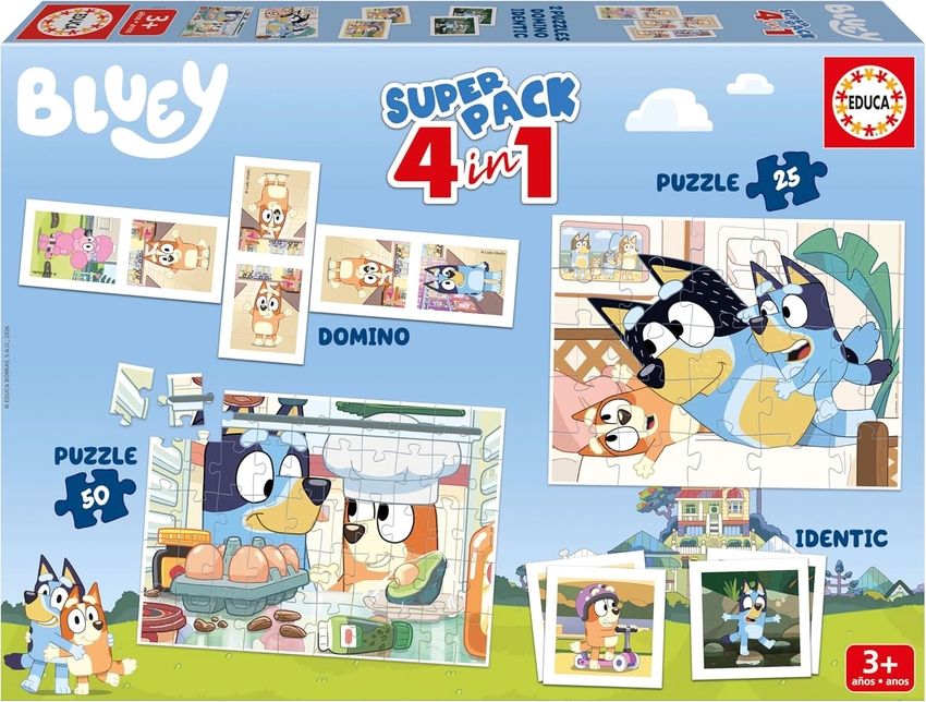 SUPERPACK BLUEY 4 EN 1 BLUEY PUZZLES Y JUEGOS