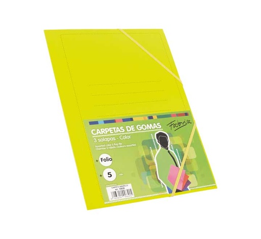 [15828] CARPETA GOMAS FABRISA CARTON Fº AMARILLO 15828