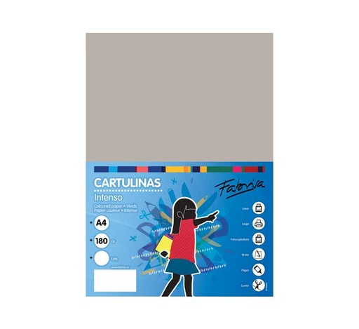 [15465] PAQ. 50H CARTULINA FABRISA 180GR A4 GRIS