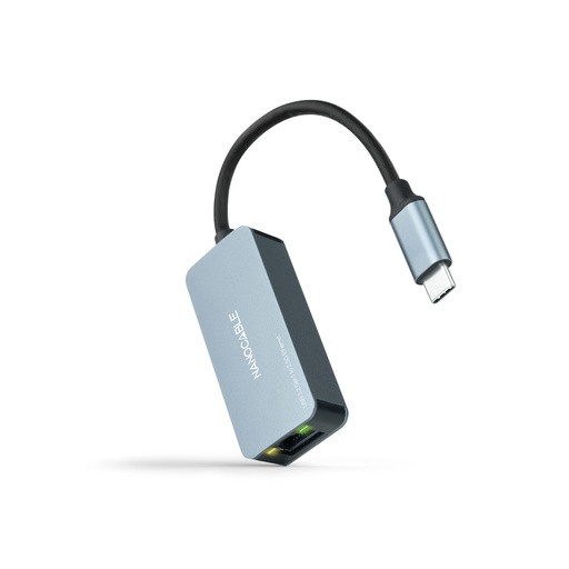 [10.03.0410] Conversor USB-C 3.2 GEN1 a Ethernet 2.5G, Aluminio, Gris, 15 cm