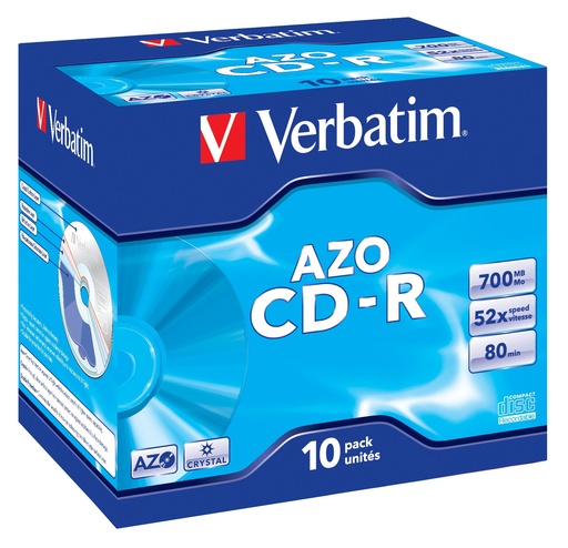 [43327] CD-R AZO Crystal 700 MB 52x 10 pieza(s)