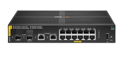 [R8N89B#ABB] Aruba Networking CX 6000 12p 10M/100M/1G Class4 PoE 2p SFP 1G 139W Switch