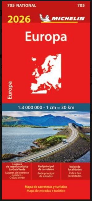 705 EUROPA 2026 1:3.000.000 (MAPA MICHELIN)
