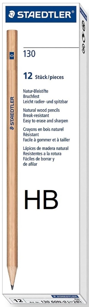 [130 60N-2] C/12 LAPIZ DE MADERA NATURAL 2HB 100% FSC