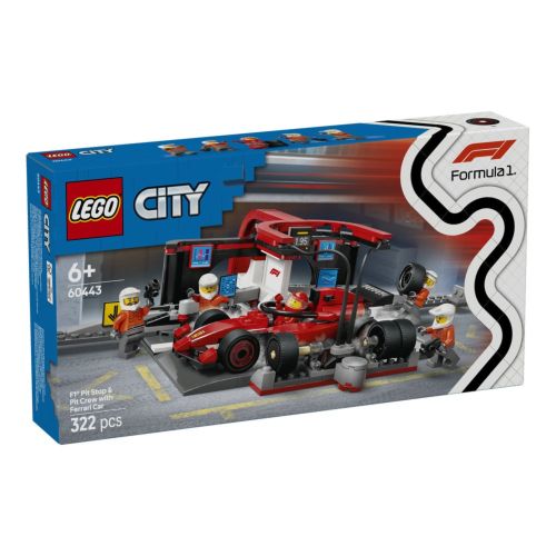 PARADA EN BOXES DE F1 Y EQUIPO DE MECANICOS LEGO