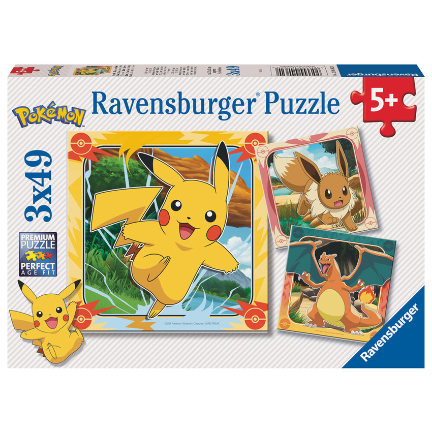 PUZZLE 2D POKEMON 3X49 PIEZAS