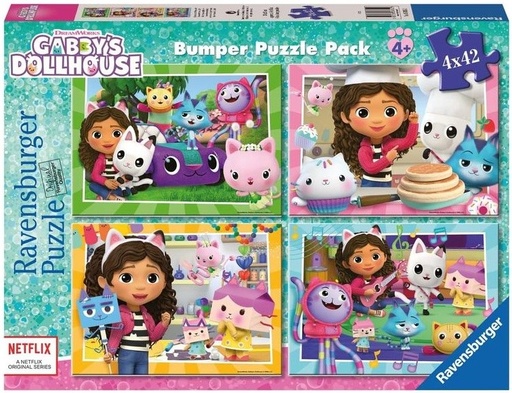 PUZZLE 2D GABBYS DOLLHOUSE 4X42 PIEZAS