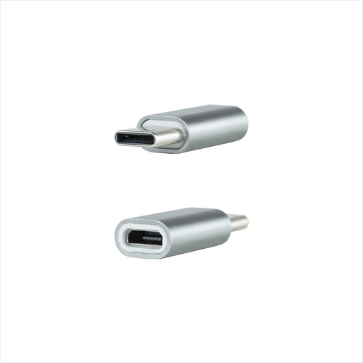 [10.02.0011] Adaptador USB-C a Micro USB, USB-C/M-Micro B/H, Aluminio, Gris