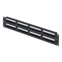 Panel de Parcheo 2U de 48 Puertos Cat6 RJ45 de Montaje en Rack de Servidores - UTP -Tipo 110 Punch Down - Panel de Parcheo para Rack de Servidores de Red